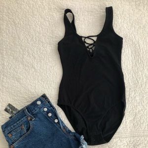 H&M lace up bodysuit